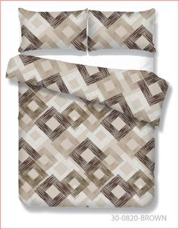 Polycotton bedding set GEOMETRY 30-0820-BROWN