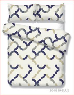 Polycotton bedding set GEOMETRY 30-0819-BLUE