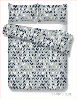 Polycotton bedding set GEOMETRY 30-0818-BLUE