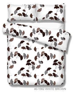 Polycotton bedding set ABSTRACT 40-1562-WHITE BROWN