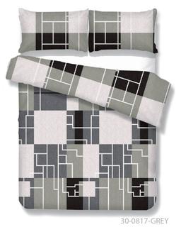 Polycotton bedding set GEOMETRY 30-0817-GREY