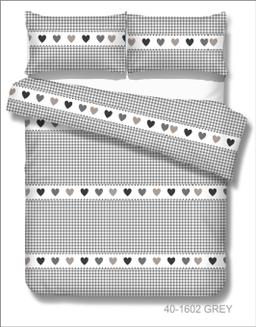 Polycotton bedding set ABSTRACT 40-1602-GREY