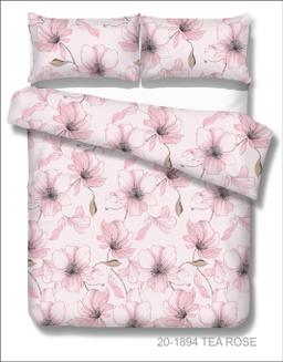 Polycotton bedding set FLOWERS 20-1894-TEA ROSE