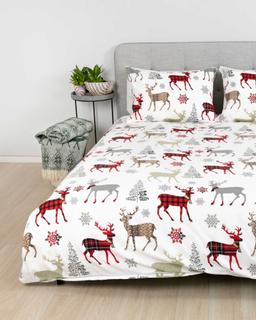Flannel bedding set BO 40-1496-GREY RED