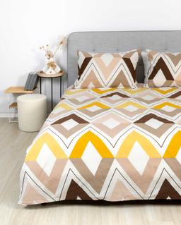 Flannel bedding set BRINLEY 30-0826-BROWN