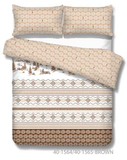 Flannel pillow cases with zipper 40-1564-BROWN
