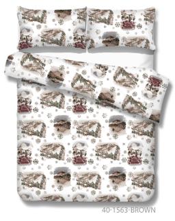Flannel pillow cases with zipper 40-1563-BROWN