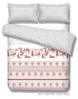 Flanelės pagalvės užvalkalas su užtrauktukais 40-1564-RED