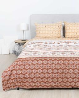 Flannel bedding set BILLY 40-1564/40-1565-BROWN