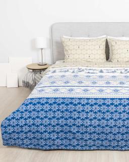 Flannel bedding set BILLY 40-1564/40-1565-BLUE