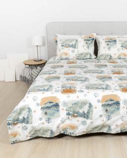 Flannel bedding set BEATRIX 40-1563-BLUE
