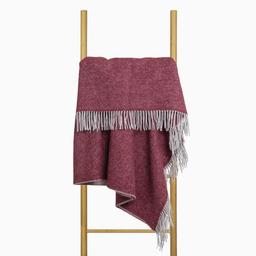 Woolen plaid MERINO-270 DOUBLE FACE-LIGHT GREY BORDEAUX