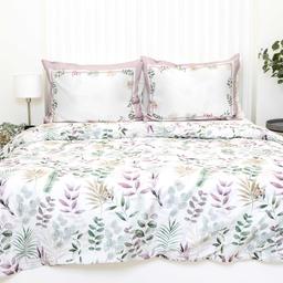 Постельное белье из Mako Сатина CHARLOT 40-1650-GREEN ROSE