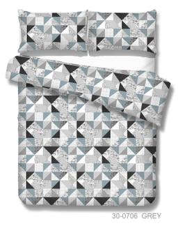 Polycotton bedding set GEOMETRY 30-0706-GREY