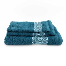 3 piece towel set T0188 T0188-BLUE CORAL