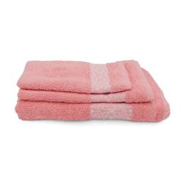 3 piece towel set T0188 T0188-GRAPEFRUIT PINK