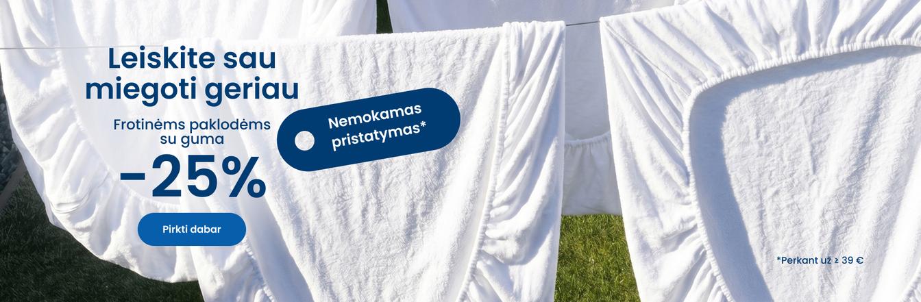 Frotinėms paklodėms su guma -25% desktop