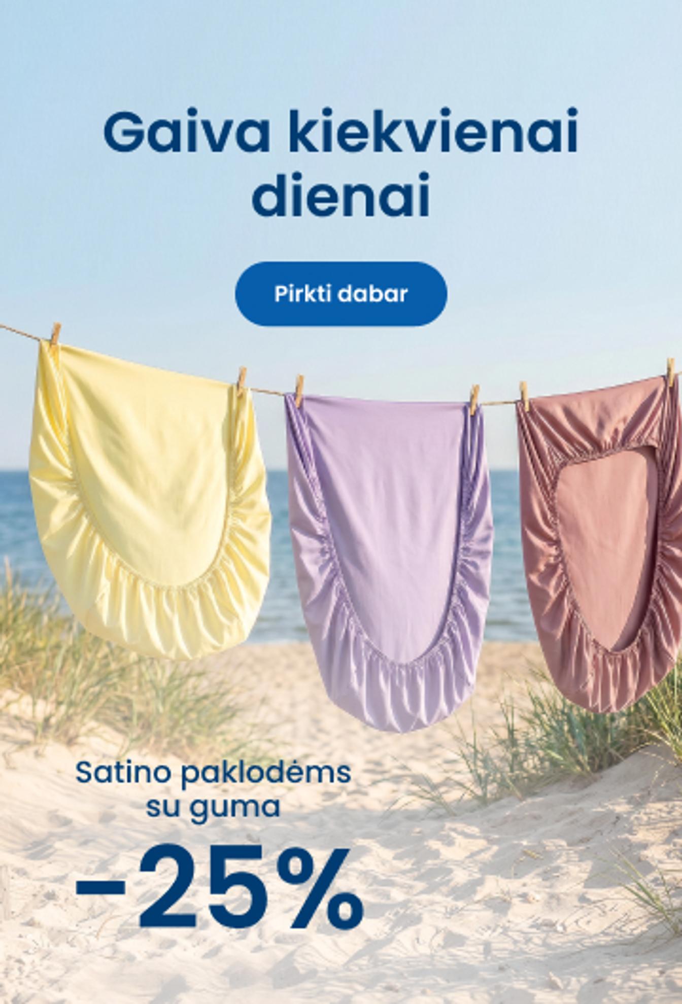 Satino paklodėms su guma -25%/ mobile