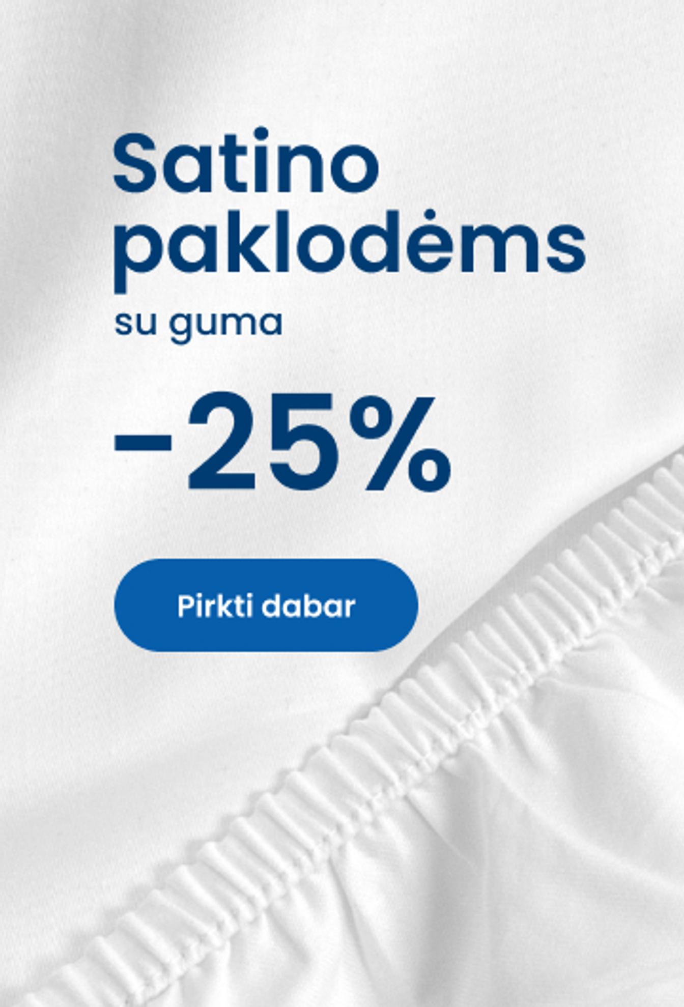 Satino paklodėms su guma -25%/ mobile