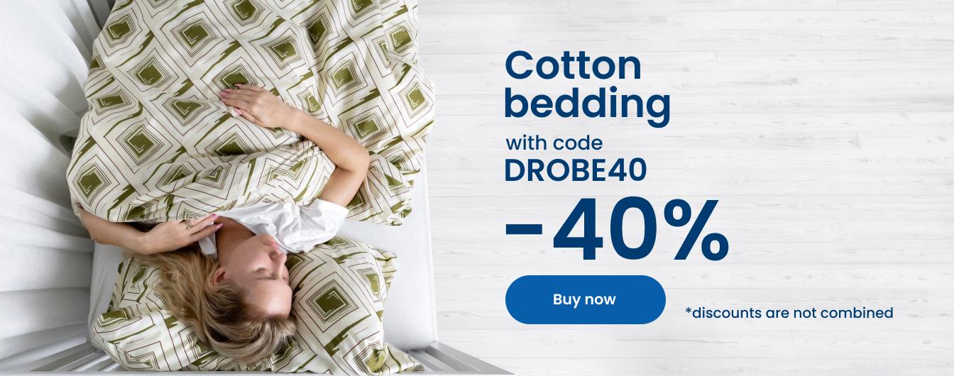 40% off cotton bedding with code DROBE40/  desktop