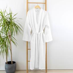 Chalatas BATHROBE WAFFLE CVC-210 210 BATHROBE KIMONO-OPTIC WHITE